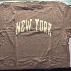 Brandy Melville Brown New York Tee